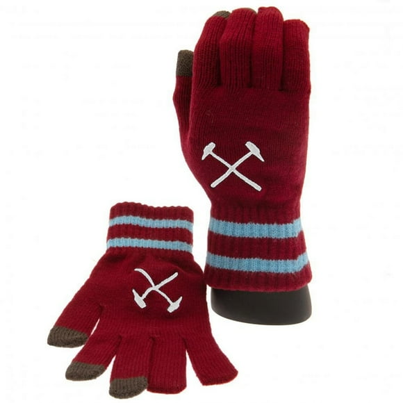West Ham United FC Garçons/filles Gants de Contact de Crête Tricotés