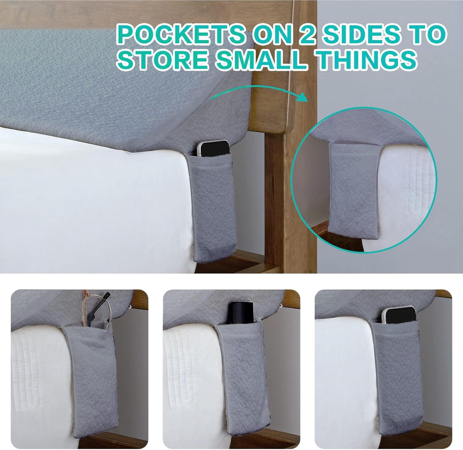 King Size Bed Wedge Pillow for Headboard Gap Filler Mattress Gap Filler (0-7") Sleep Backrest Pillow Between Mattress and Headboard Gray 76"x 10"x 6"