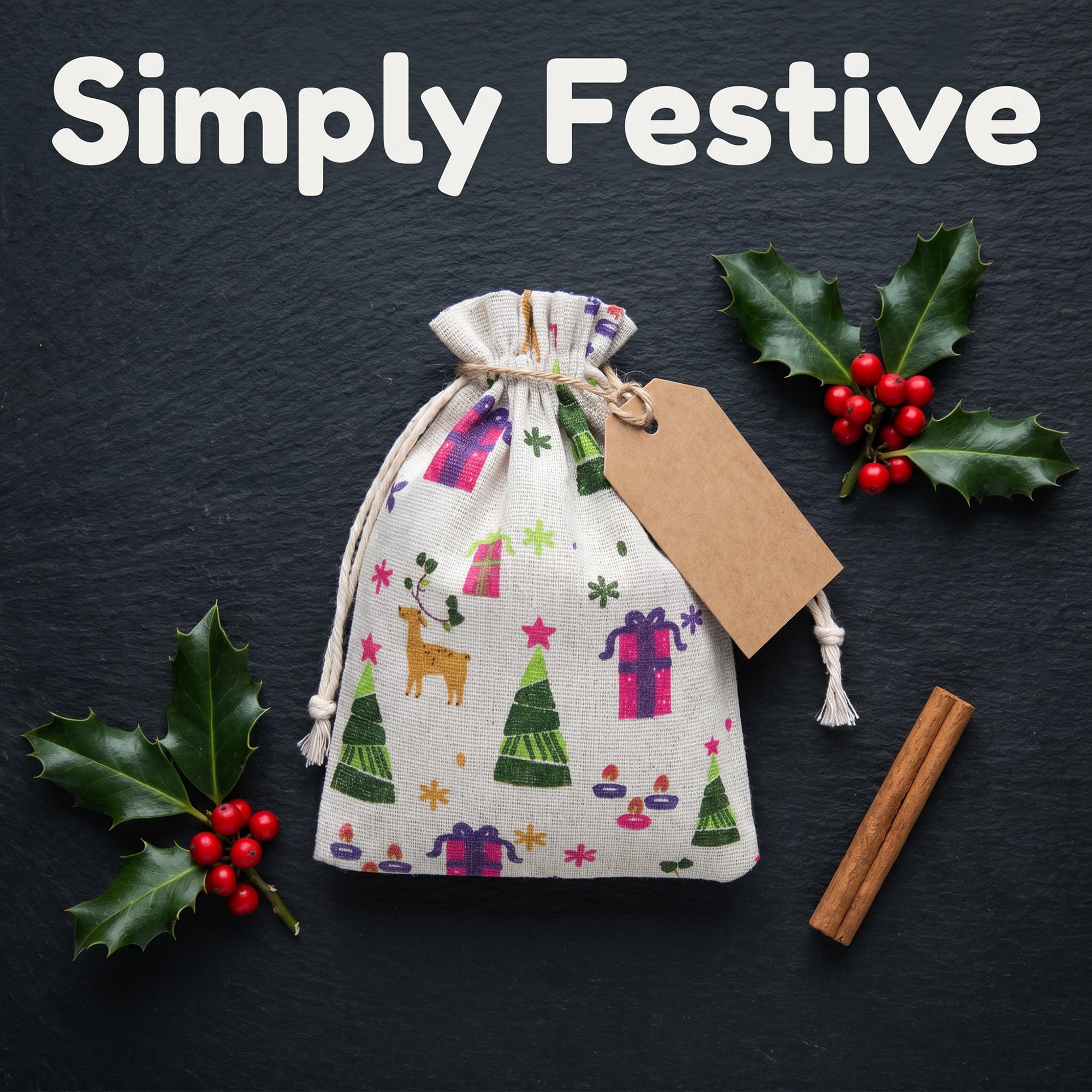 Unique Bargains Drawstring Gift Bags with Handles for Occasions Christmas 5.1" x 7.1"