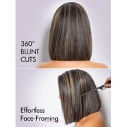 LUVME 12 HAIR Ombre Blonde Highlight Silky Straight Glueless Pre Cut Lace Bob Wig for Women