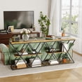 thumbnail image 3 of Mesa Consola Delgada con 3 Estantes - Mesa de Entrada Rústica de Granja - Marrón Vintage, 3 of 8