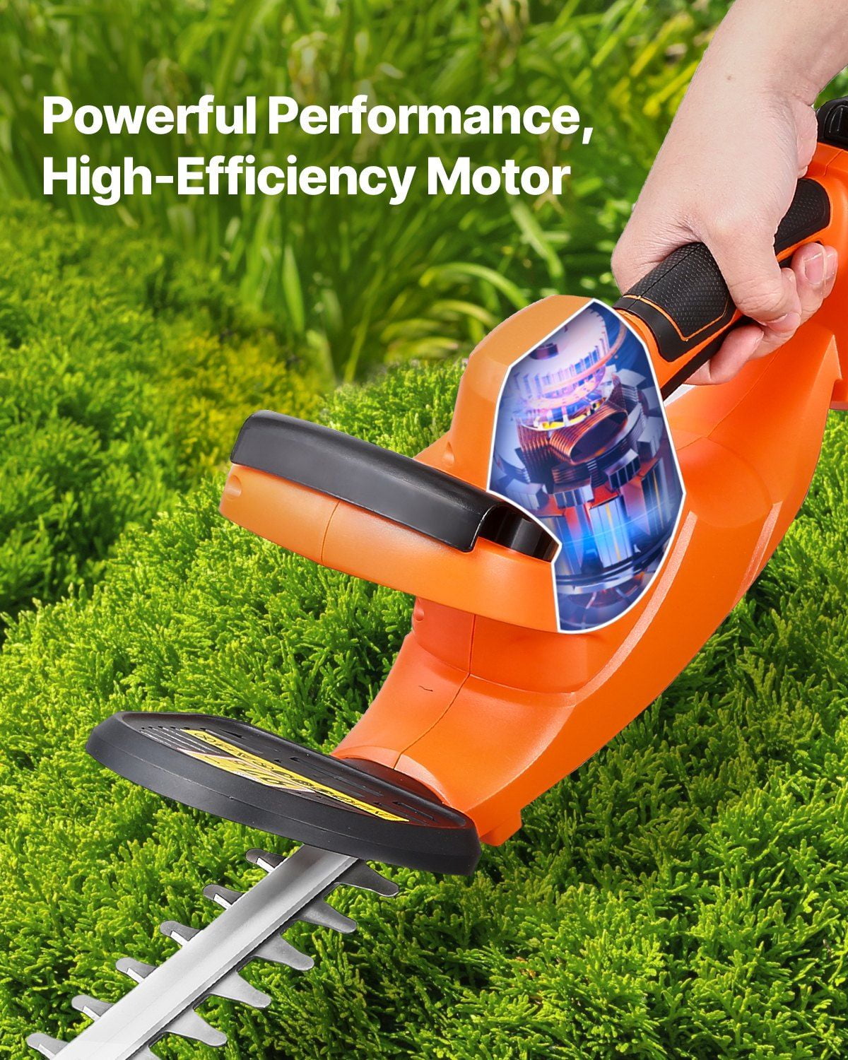 Cordless Electric Hedge Trimmer 20V 2A Battery 20 Inch Dual Action Blade 1200 RPM for Low Branch Yard Lawn Care
