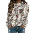 thumbnail image 3 of BiZtdJrK Prime Day Sales Today 2025 Plus Size Long Sleeve Shirts for Women 2025 Fall Fashion Christmas Sweatshirts Funny 3D Graphic Tees Tops Casual Round Neck Pullover Blouse Beige XXL, 3 of 8
