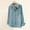 *Light Blue, variant on ClodeEU Women's Heart Print Lapel Collar Button Down Long Sleeve Shirt ,Casual Fall Trendy Shirt Light Blue,Womens Plus XXL