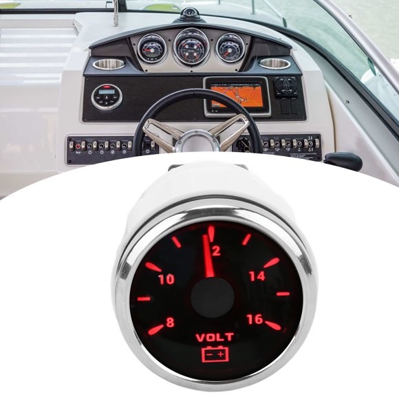 Marine Voltage Meter,52mm Marine Voltage Gauge Boat Voltmeter Boat Voltage Gauge Finest Materials