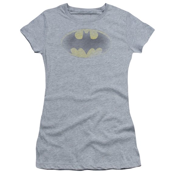 Batman Faded Logo S/S Junior Women's T-Shirt Sheer Athletic Heather