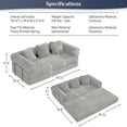 thumbnail image 2 of Wiilayok Convertible Sleeper Sofa Bed,Corduroy Modular Folding Mattress Couch with Fixed-Shape Frame,Comfy Futon Sofa Bed for Living Room, Bedroom(80",Light Gray), 2 of 10