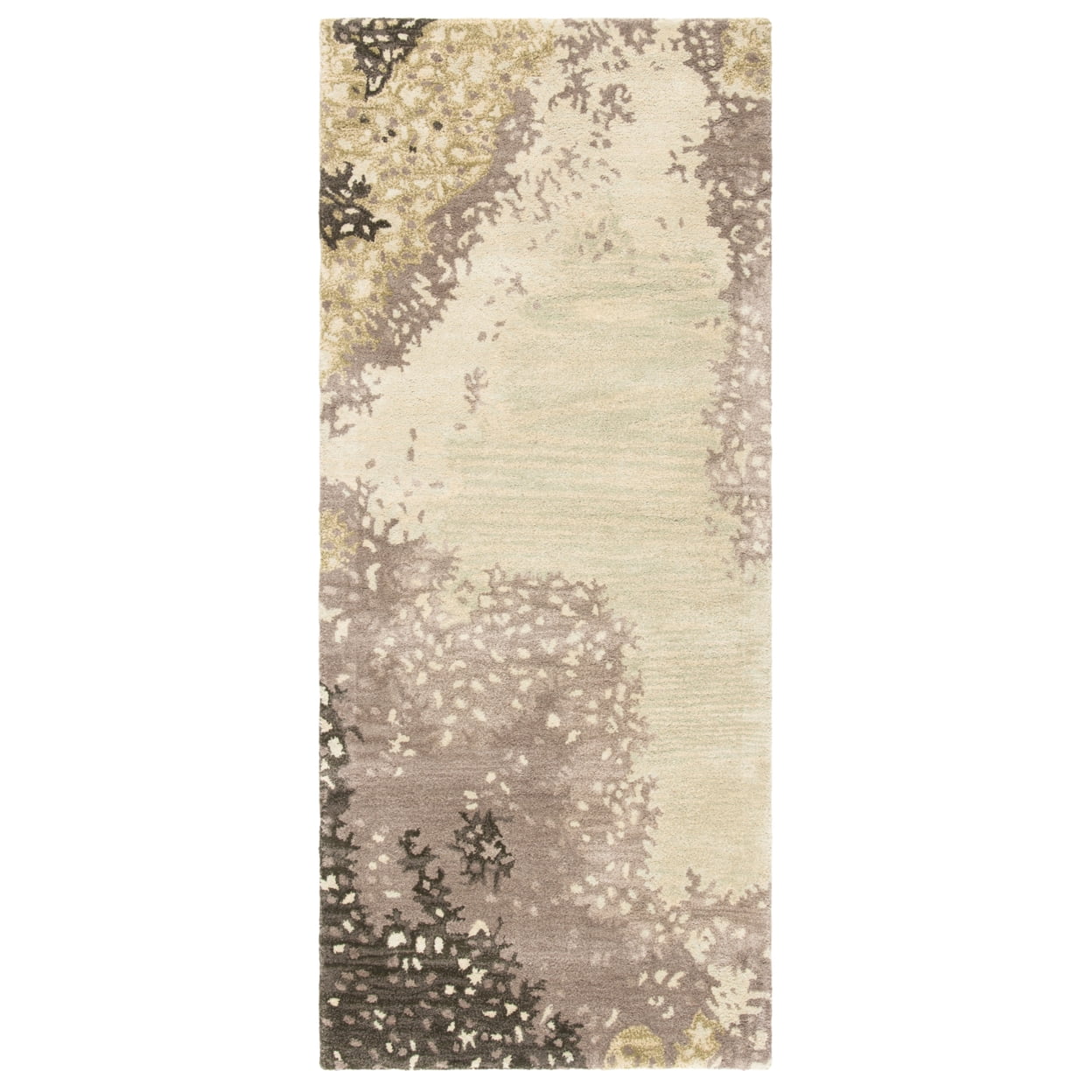 SAFAVIEH Soho Jeptha Abstract Wool Area Rug, Sage/Multi, 6' x 6' Square
