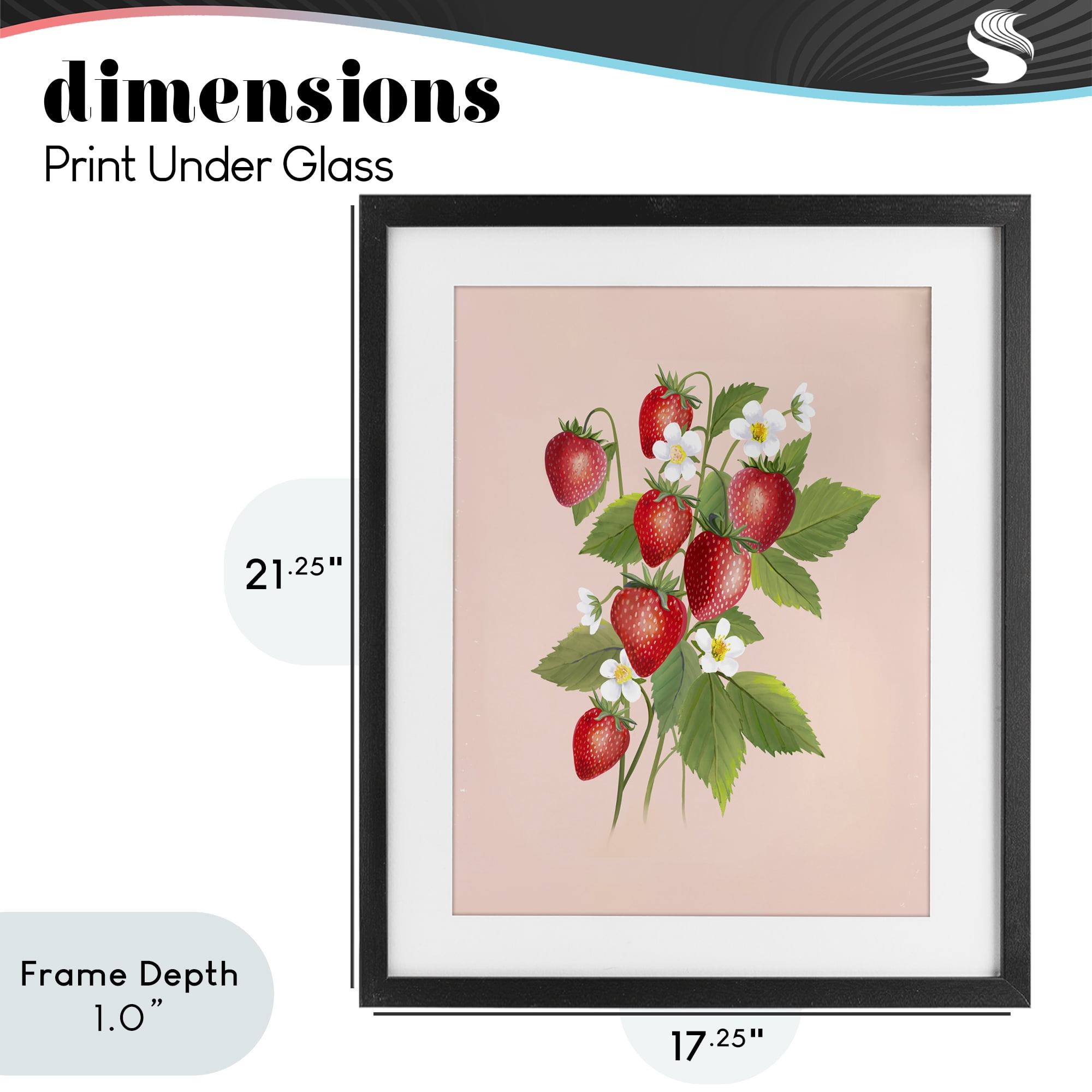 Stupell Industries Cottage Garden Strawberries Black Framed Print Under Glass, design by Diane Neukirch