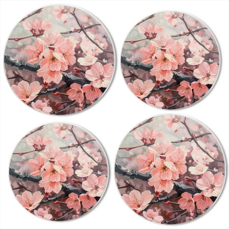 

Bahomeck Electric Stove Burner Covers Set Of 4 The Peach Blossoms In Full Bloom With Pink And White Flowers Metal Gas Stove Burner Covers Protecting Gas Stoves 8 Inch And 10 Inch
