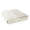 thumbnail image 3 of Crafted by Catherine Heathered Border Cozy Knit Throw Blanket 60" x 70" Inches, Soft Comfy Decorative Throw for Couch Bed Sofa Travel, Stripe Cream and Blush, 3 of 5
