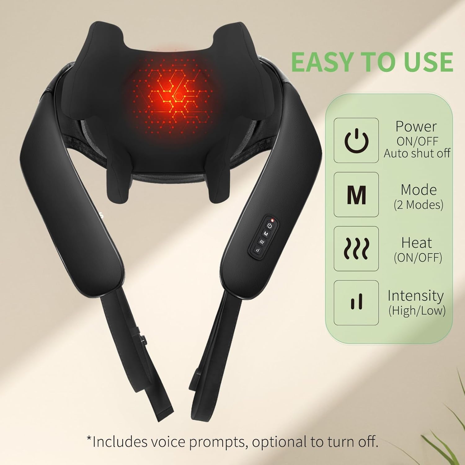 Shiatsu Neck and Back Massager with Heat, Upgraded 2600mAh Cordless Shoulder Massager Deep Tissue 6D Kneading