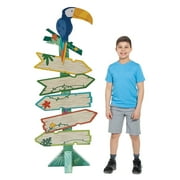 Tropical Direction Sign Cardboard Stand-Up, Party Decor, Luau, 1 Pieces