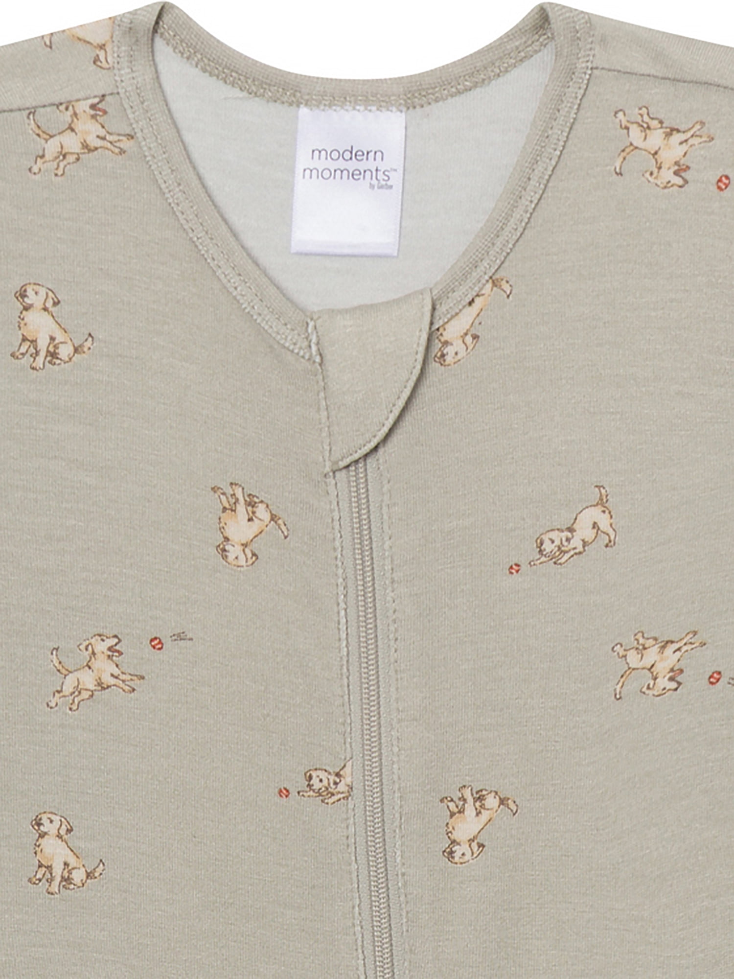 Modern Moments by Gerber Neutral Two-Way Zip Viscose Sleep ´N Play Footed Pajama , Sizes Newborn - 6/9 Months