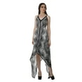 thumbnail image 4 of Moomaya Hankerchief Hem Dress Women Printed V Neck Asymmetrical Hem Dress, 4 of 5