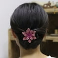 thumbnail image 4 of Yesbay Anti-slip Tooth Temperament Exquisite Hair Clip Shining Rhinestone Elegant Flower Decor Hairpin Hair Accessories, 4 of 7