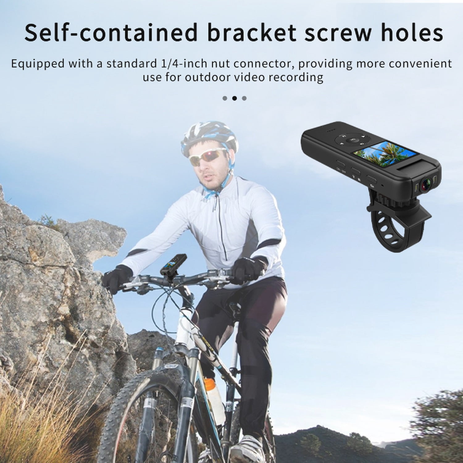 Bike Camera Action Camera 4K with Audio and Video Recording 180° Rotatable Lens, Portable HD Sports Camera for Bicycle Motorbike Outdoor