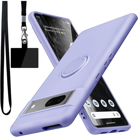 for Google Pixel 7 Case,Built-in 360° Rotatable Ring Holder|Anti-Scratch Soft Microfiber Lining|Support Car Mount|Google Pixel 7 Phone Case Cover for Girls Women Purple 10-pixel7-03