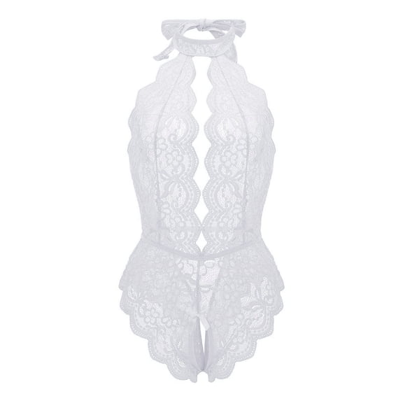 Bodysuits for Women Floral Pattern One Piece Sleepwear with Halter Neck Back Tie Details And Comfortable Layering Fit Womens Bodysuits