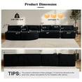 thumbnail image 2 of 144" Modular Boucle Sectional Sofa, Deep Seat Couch with 2 Curved Chaise Lounges & 5 Pillows, No Assembly, Black, 2 of 8