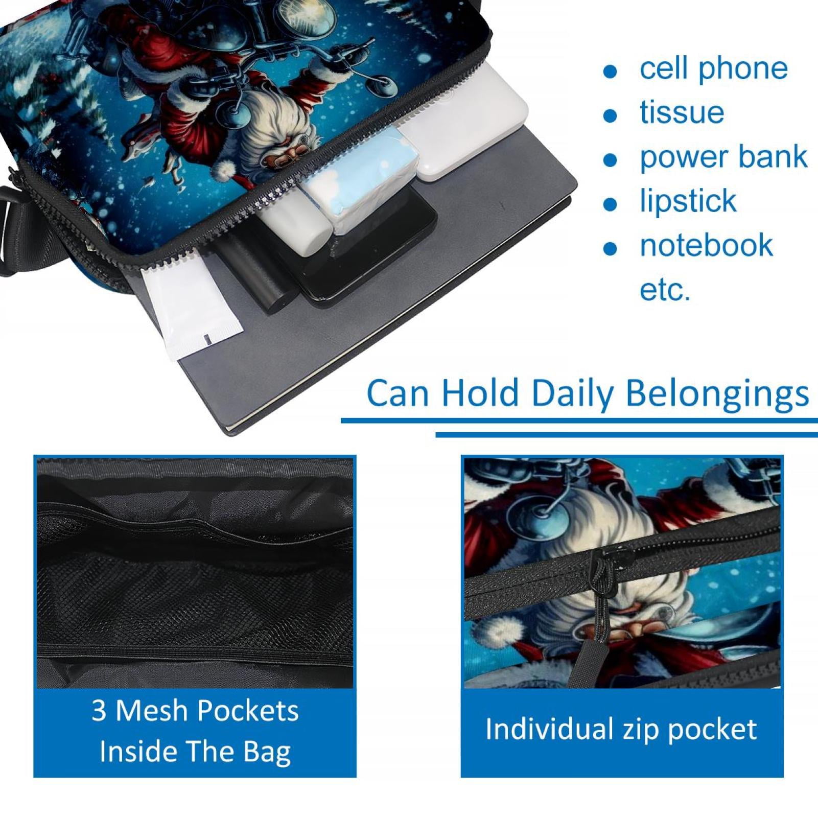 Santa Claus Lightweight Adjustable Sling Bag with Extension Strap - Unisex Waist Packs Waist Bags