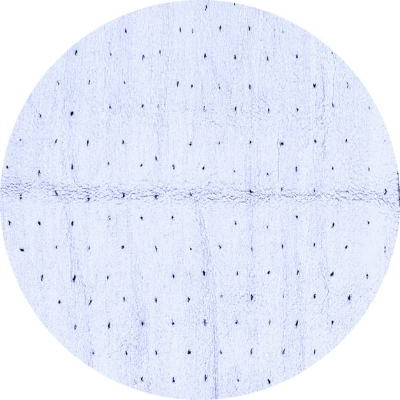 Ahgly Company Machine Washable Indoor Round Solid Blue Modern Area Rugs, 8' Round