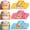 Pink, Yellow, Blue, variant on 36 Pcs Happy Birthday Crowns for Kids Paper Birthday Hat Crowns for Classroom Gifts Kids' Party(Macaron Color)