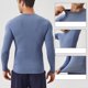 thumbnail image 5 of pstuiky camisetas de manga larga para hombre, Camisa deportiva de manga larga con cuello redondo, ligera, transpirable y de color liso con cremallera para hombre tops de invierno para hombre s, 5 of 9