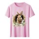 thumbnail image 4 of Xuyuer Easter Shirts for Women Rabbit Bunny Women's Lover Printed T-shirt Round Neck Short Sleeved Happy Easter Day Graphic Short Sleeve Tee Tops, 4 of 7