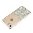 thumbnail image 3 of Luminous Case for iPhone 7 / iPhone 8 / iPhone SE 2022 & 2020, Glow in the Dark Fluorescent Glitter Case for Women Girls, Bling Sparkle Lightweight Slim Shockproof Protective Phone Cover, White, 3 of 6
