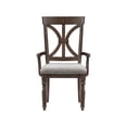 thumbnail image 3 of Lexicon Traditional Wood Dining Room Arm Chair in Driftwood Charcoal (Set of 2), 3 of 6