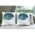 thumbnail image 6 of Ambesonne Ocean Throw Pillow Cover 4 Pack, Whale and Stars Old Ship, 24", Teal White, 6 of 7