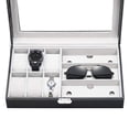 thumbnail image 3 of NEX 6 Slot Watch Boxes & Cases, Black, 6 Removable Pillows, 2 Keys, 13"x7.9"x3.3", 3 of 8