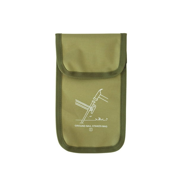 Soidarity Bolsa de clavijas para tienda de campaña al aire libre, herramientas, bolsa de almacenamiento de clavos para suelo, tela Oxford Ropa Deportiva, Zapatos Verde césped/S