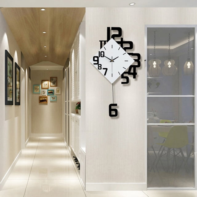 Goick Wall-mounted Clock,Nordic Style Wrought Iron Wall-mounted Clock Hanging Wall Clock Living Room Bar
