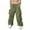 Army Green, variant on Men's Cargo Pants Baggy Trendy Casual Solid Color Parachute Pant Drawstring Harem Joggers with Pockets for Streetwear White M