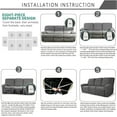 thumbnail image 3 of 8 Piece Stretch Recliner Slipcover Jacquard Recliner Loveseat Covers with Side Pocket Anti-Slip Fitted Couch Furniture Protectors with Elastic Bottom, For 3 Seater, 3 of 8