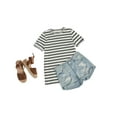 thumbnail image 5 of Sherrylily Women Summer Casual Short Sleeve T Shirts Crew Neck Tee Striped Tops, 5 of 6