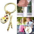 thumbnail image 2 of Miyuadkai Keychains Artist Painter Paintbrush Gift Keychain Small Gift Key Decoration Charm Jewelry Gold A, 2 of 9