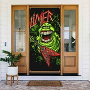 Ghostbusters Slimer Green Door Cover Decorated Banner Tapestry Home Decoration Holiday Party Supplies Door Banner Porch Sign Banner 72.8 x 35.4 Inch