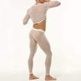 thumbnail image 5 of Mens Quick Dry Underwear Sets 2 Piece Skinny Baselayers Lightweight Workout Athletic Tops Legging Pants White, XXL, 5 of 7