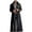Black, variant on Mens Retro Faux Leather Trench Coat Full Length Steampunk Long Overcoat Vintage Open Front Cardigan Jacket Blue 14(XXXL)
