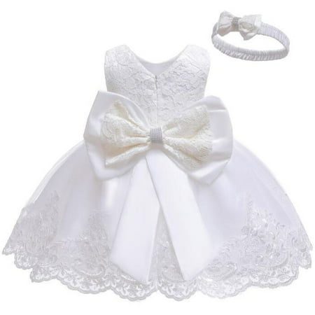 

Toddler Baby Girls Tulle Dress Sleeveless Princess Wedding Pageant Dress Party Dresses Infant Large Bowknot Lace Tulle Tutu Dress 0-6T