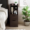 thumbnail image 5 of Bowery Hill Wood 2-Drawer Nightstand with Open-Shelf in Walnut, 5 of 8
