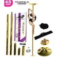 thumbnail image 3 of X-Dance Professional Stripper Pole Gold Spinning Static Exotic Dancing Pole Portable and Removable Height Adjustable 7 to 9 FT 45mm Dance Pole Kit for Exercise Fitness Pole Club Party Pub Home, 3 of 9