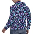 thumbnail image 6 of Honeii Blue Skull Flower Pattern Mens Hoodies Men's Loose Sleeve Sweatshirt,Pullover Hooded Sweatshirt for Men,Essentials Hoodie-4X-Large, 6 of 7