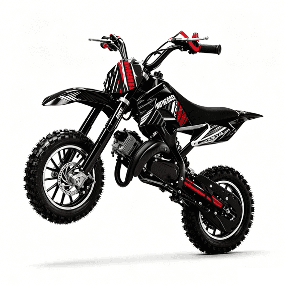 Gpower 49cc Dirt Bike for Kids 6–15, 2-Stroke Gas-Powered Mini Bike, 1-Seater, Black