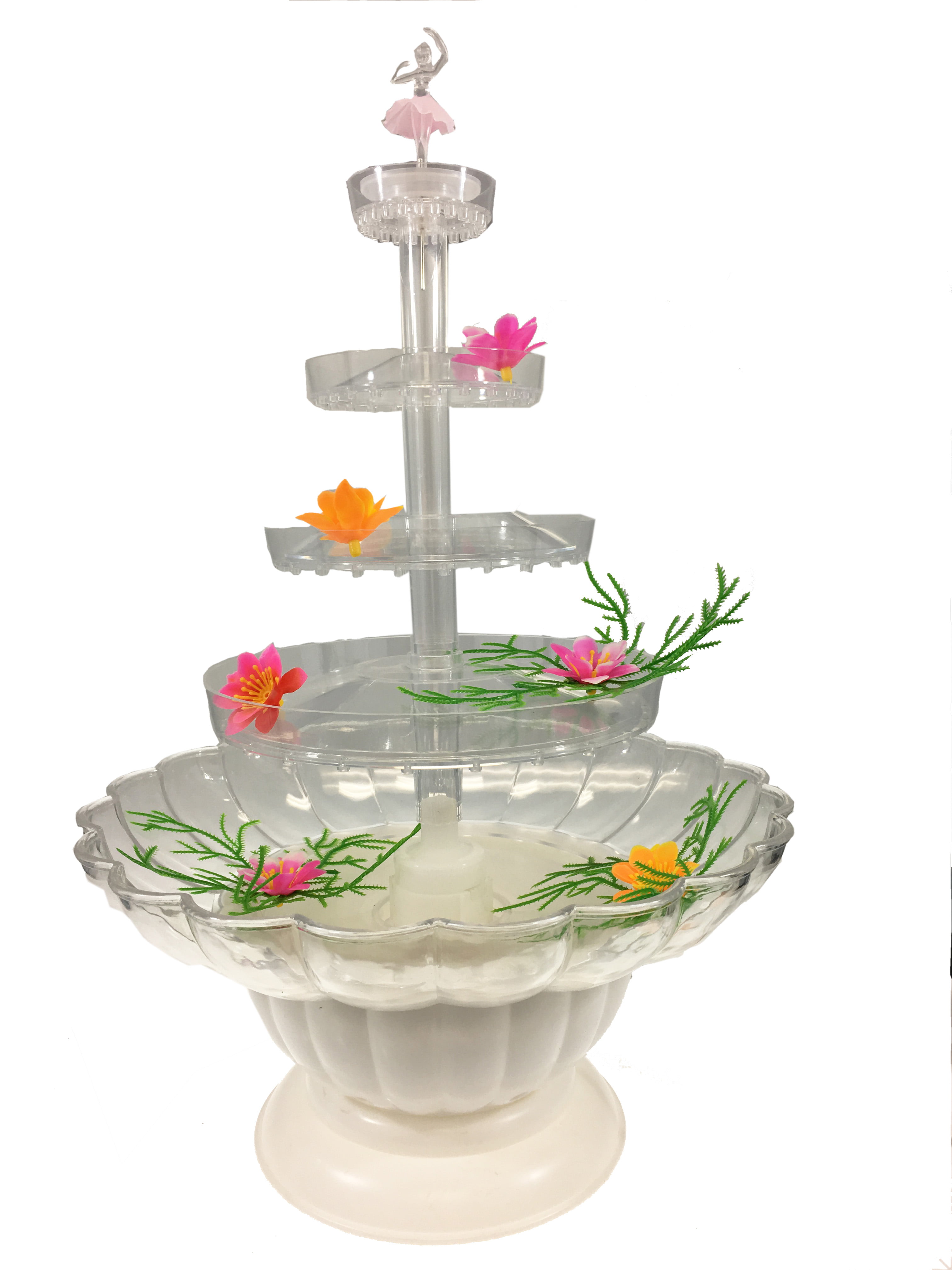 Lighted Plastic Water Fountain For Weddings Home Office Garden or Cake Centerpiece 13 inch LA Crafts