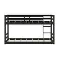 thumbnail image 2 of HH2 Home Essentials Campbell Wood Twin Over Twin Floor Bunk Bed, Black, 2 of 16