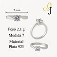 thumbnail image 2 of Anillo Solitario Para Mujer De Plata 925, Medida 7, 2 of 5